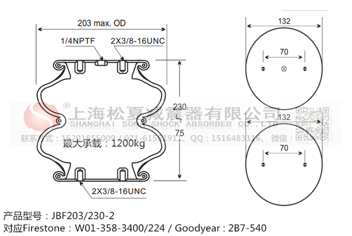 JBF203/230-2橡膠<a href='http://www.zj17tou.cn/' target='_blank'><u>空氣彈簧</u></a>