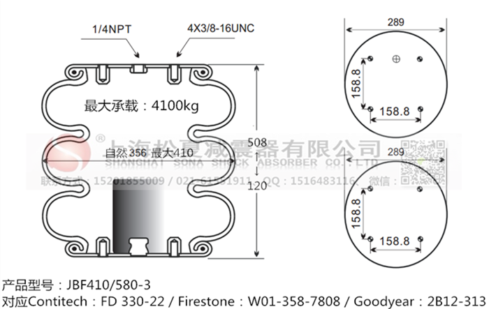 JBF410/580-3橡膠<a href='http://www.zj17tou.cn/' target='_blank'><u>空氣彈簧</u></a>